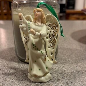 Charming Angel Figurine with Green Shamrock Details